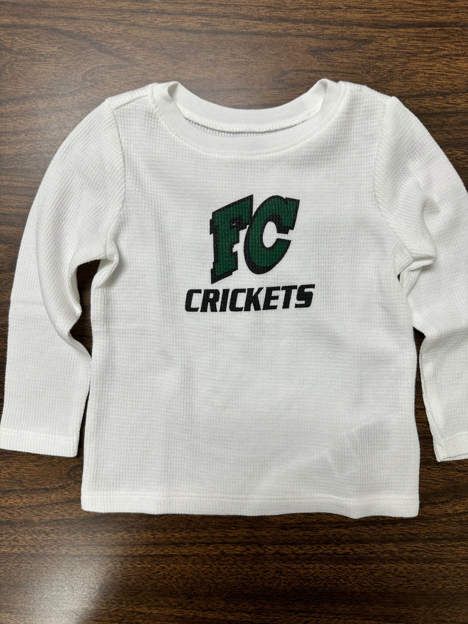 Toddler Unisex FC Crickets White Thermal-Knit Waffle LS