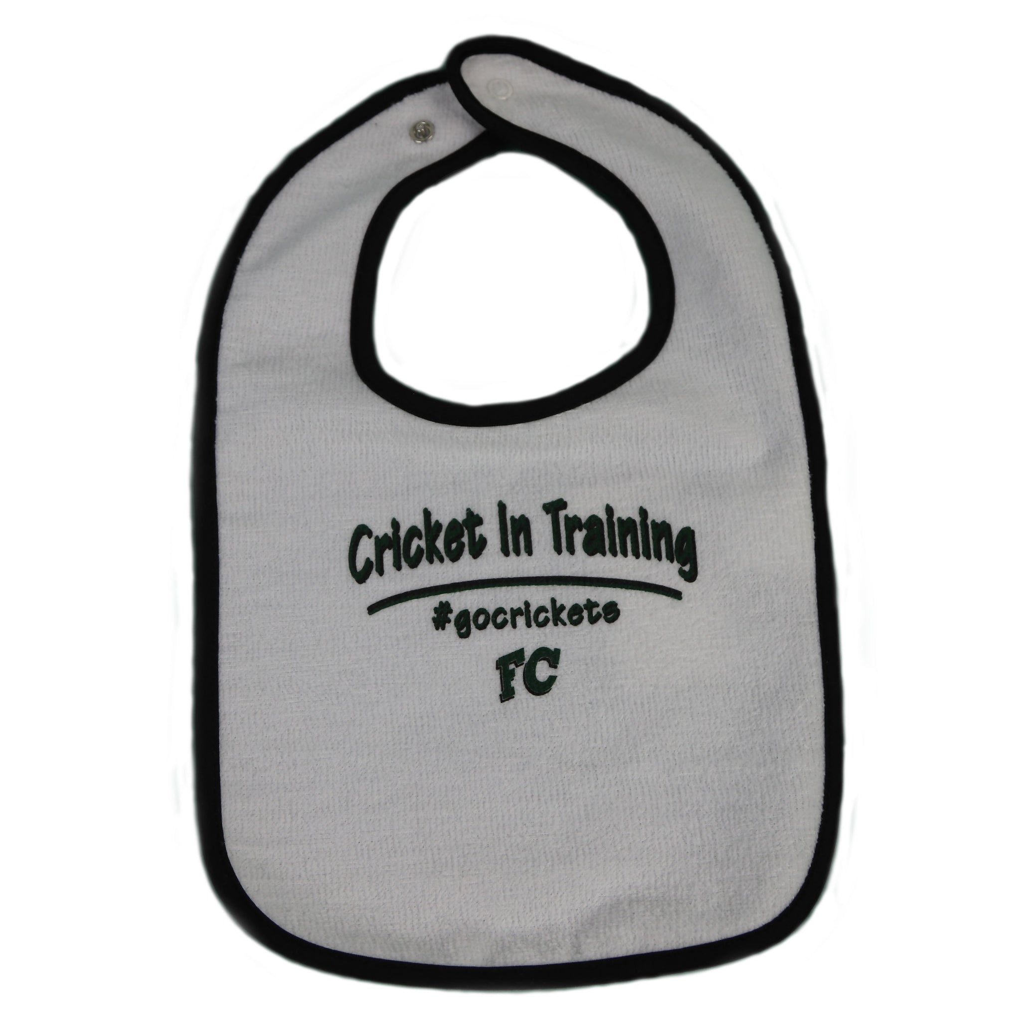 Baby Bib Cricket In Training Black Trim